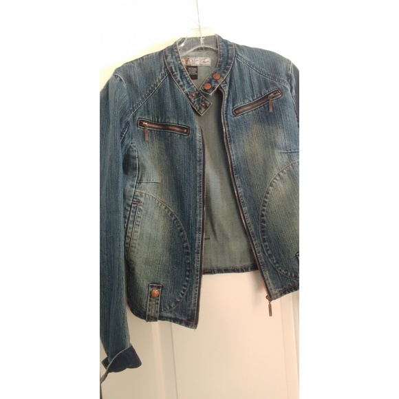 Mecca Femme Jean Motorcycle Jacket Large - Picture 3 of 5